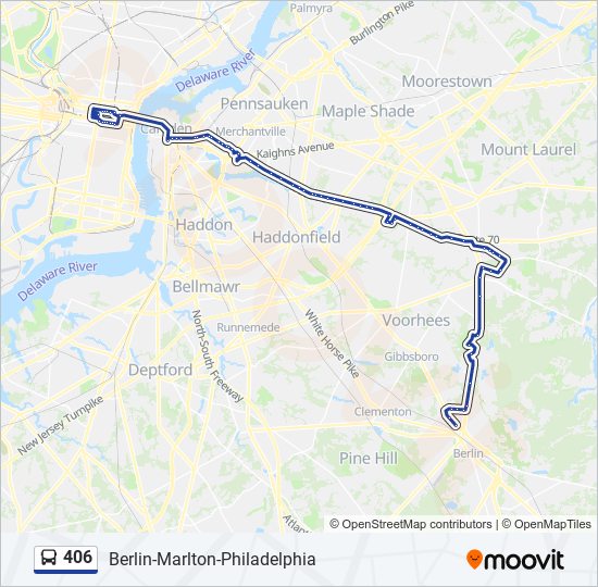 406 bus Line Map