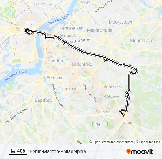 406 Bus Line Map