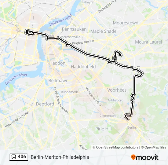 406 Bus Line Map