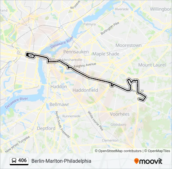 406 Bus Line Map