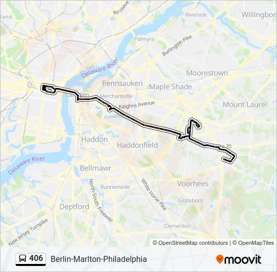 406 Bus Line Map