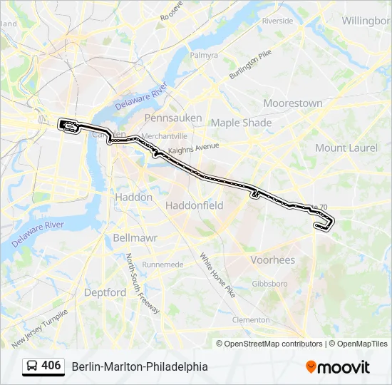 406 Bus Line Map