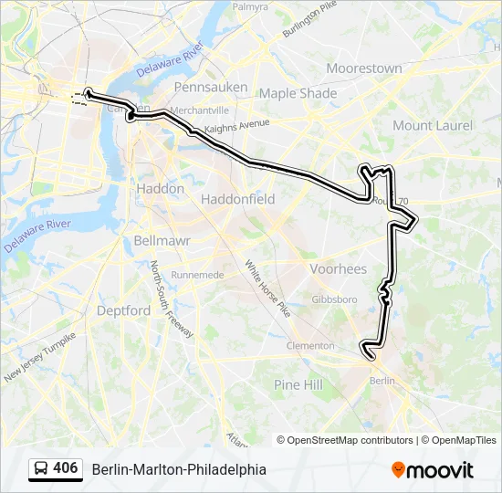 406 Bus Line Map