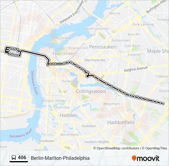 406 Bus Line Map