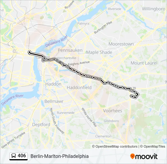 406 Bus Line Map