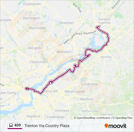 409 Bus Line Map