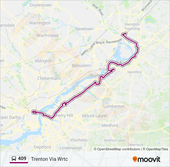 Mapa de 409 de autobús