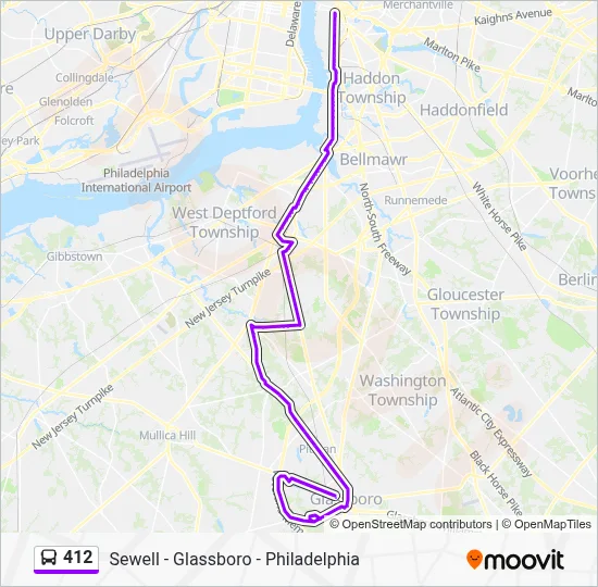 412 Route: Schedules, Stops & Maps - Glassboro (Updated)