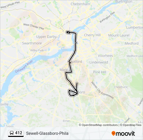 412 Bus Line Map