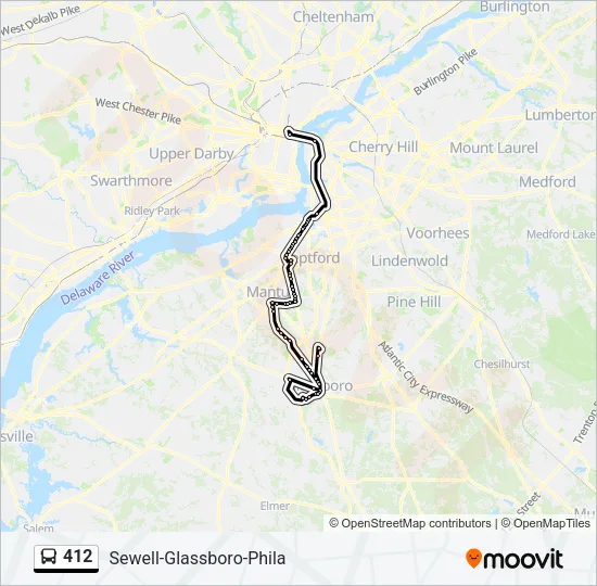 412 Bus Line Map