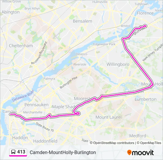 413 Bus Line Map