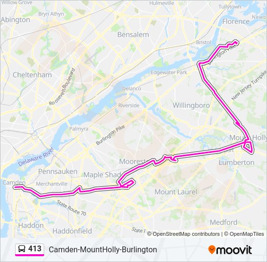 413 Bus Line Map