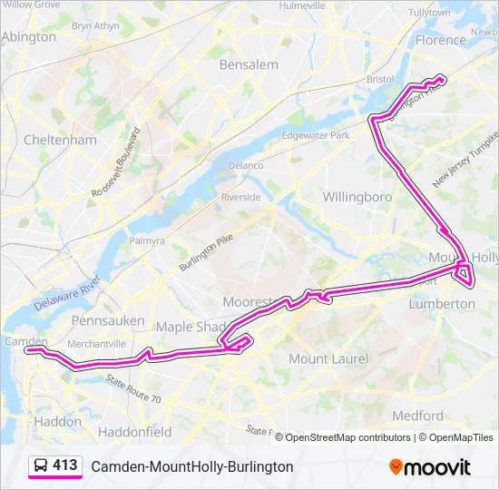 413 Bus Line Map