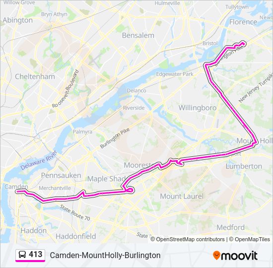 413 Bus Line Map