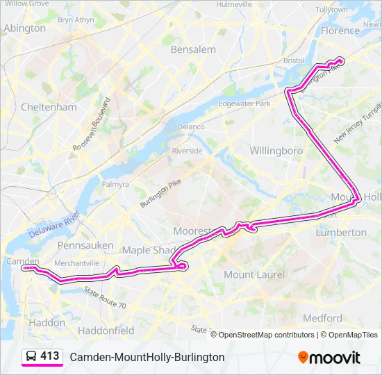 413 Bus Line Map