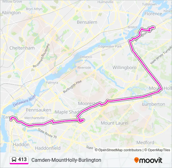 413 Bus Line Map