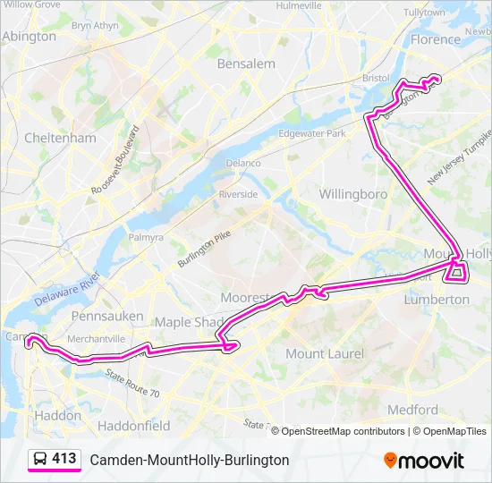 413 Bus Line Map