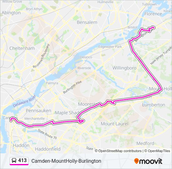 413 Bus Line Map
