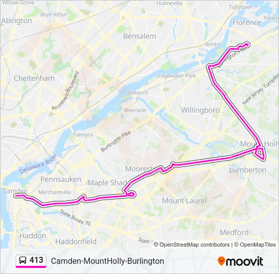 413 Bus Line Map