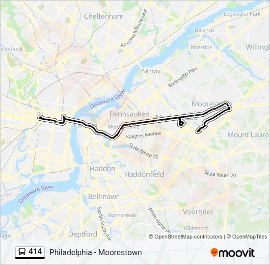414 Bus Line Map