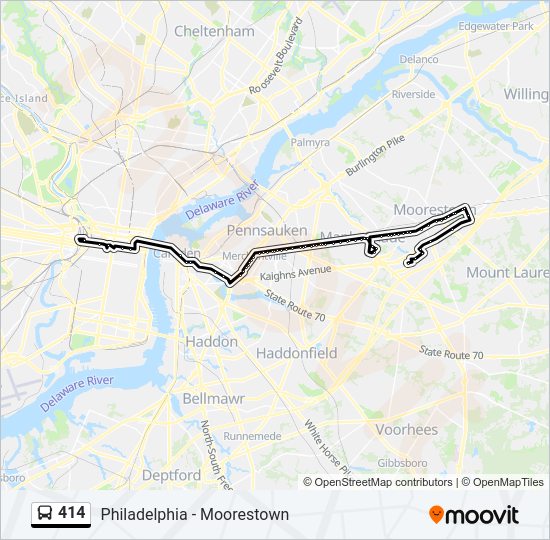 414 Bus Line Map