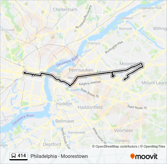 414 Bus Line Map