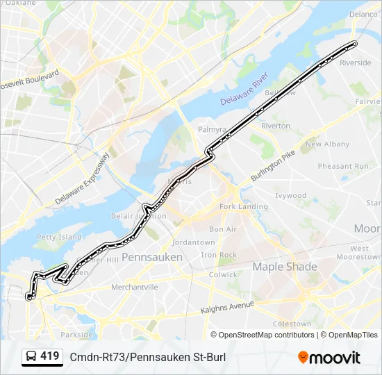 419 Bus Line Map