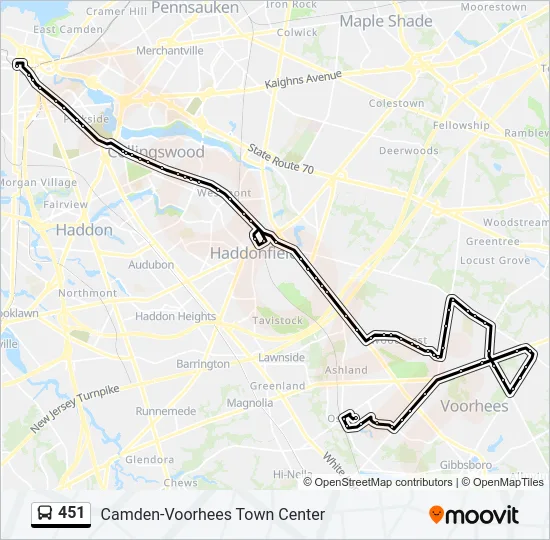 451 Bus Line Map