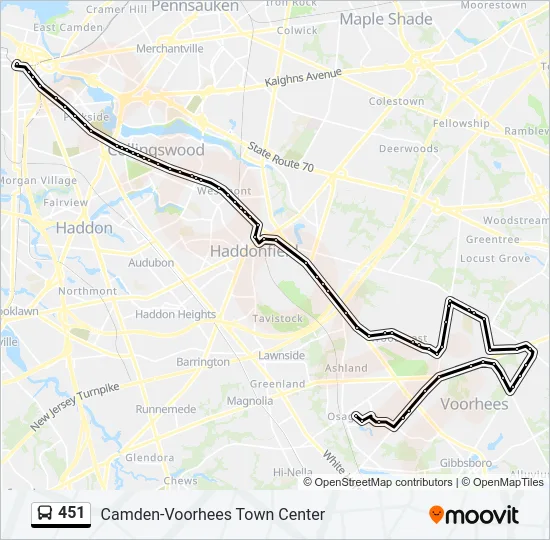 451 Bus Line Map