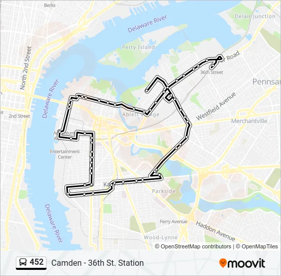 452 Bus Line Map