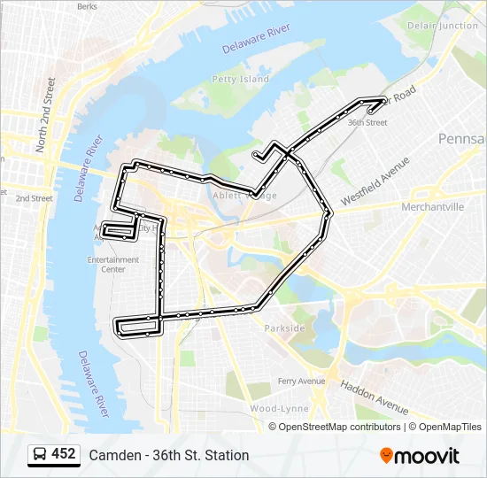 452 Bus Line Map