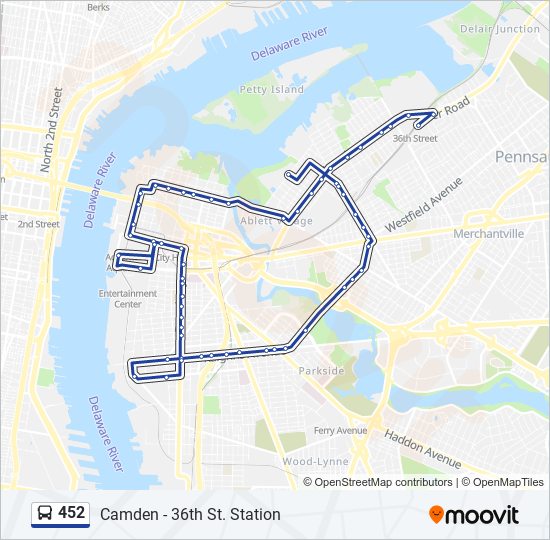 Mapa de 452 de autobús