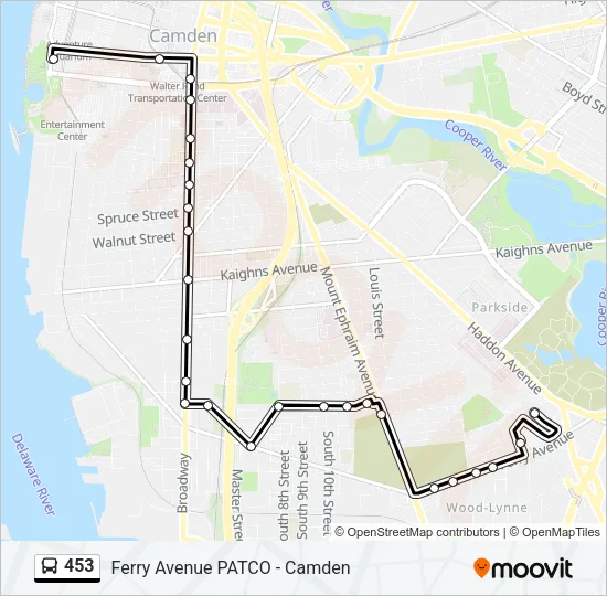 453 Bus Line Map