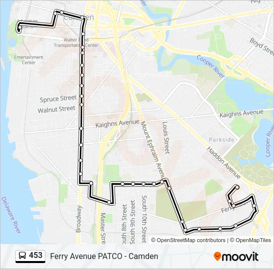 453 Bus Line Map