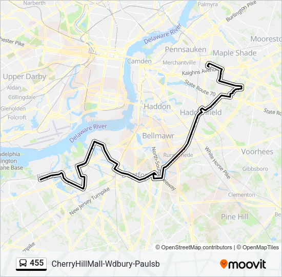 455 Bus Line Map