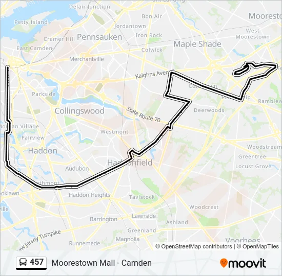 457 Bus Line Map
