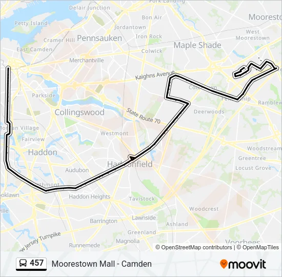 457 Bus Line Map