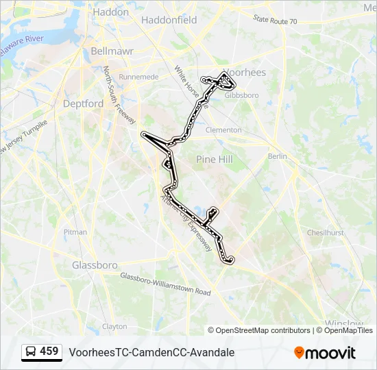 459 Bus Line Map