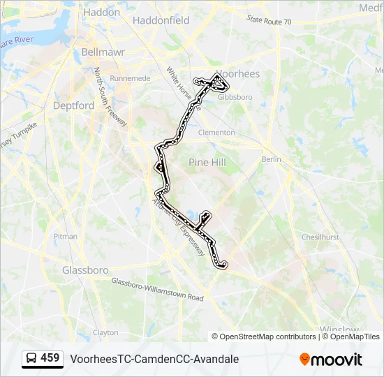 459 Bus Line Map