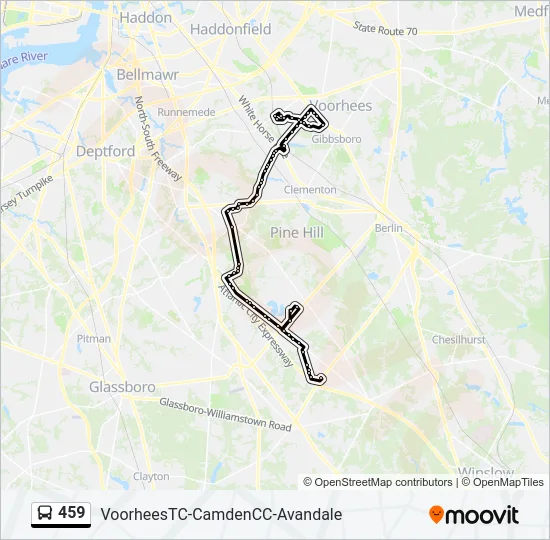 459 Bus Line Map