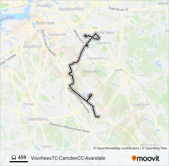 459 Bus Line Map