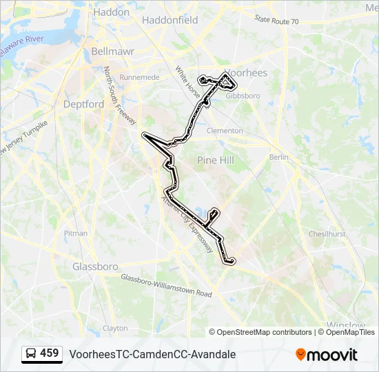 459 Bus Line Map