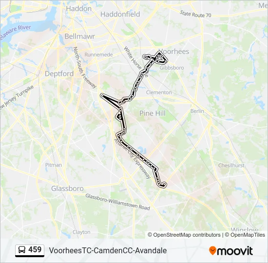 459 Bus Line Map