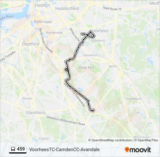 459 Bus Line Map