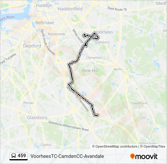 459 Bus Line Map