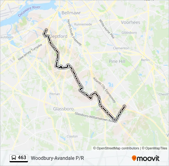 463 Bus Line Map