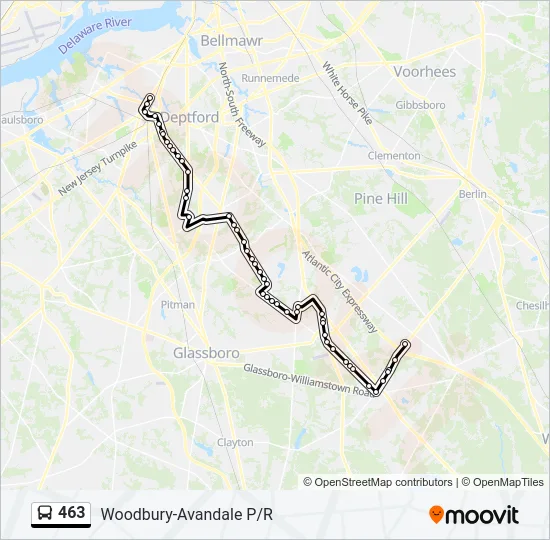 463 Bus Line Map