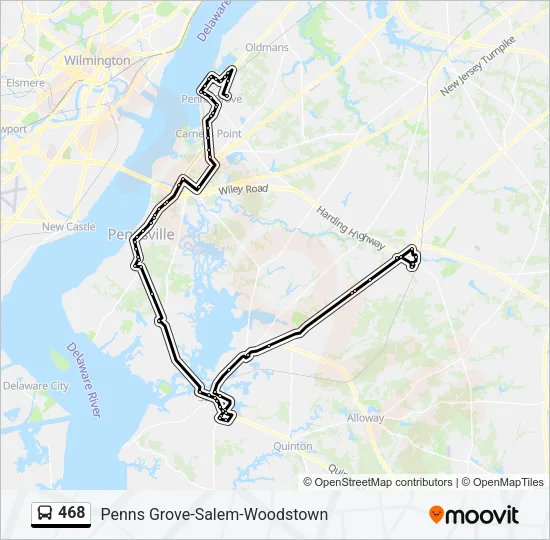 468 Bus Line Map