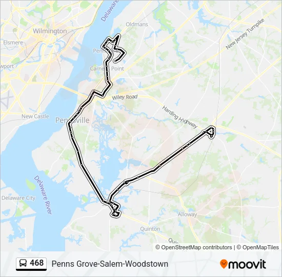 468 Bus Line Map