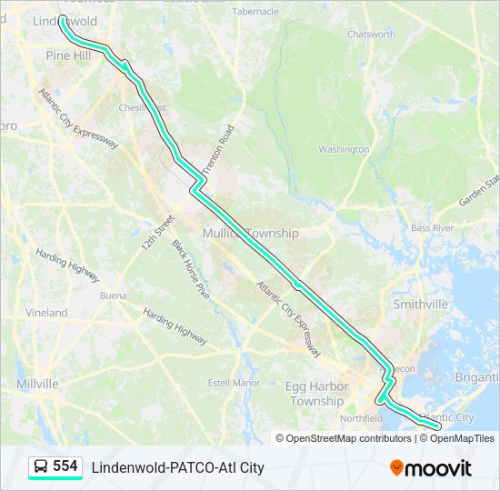 554 Bus Line Map
